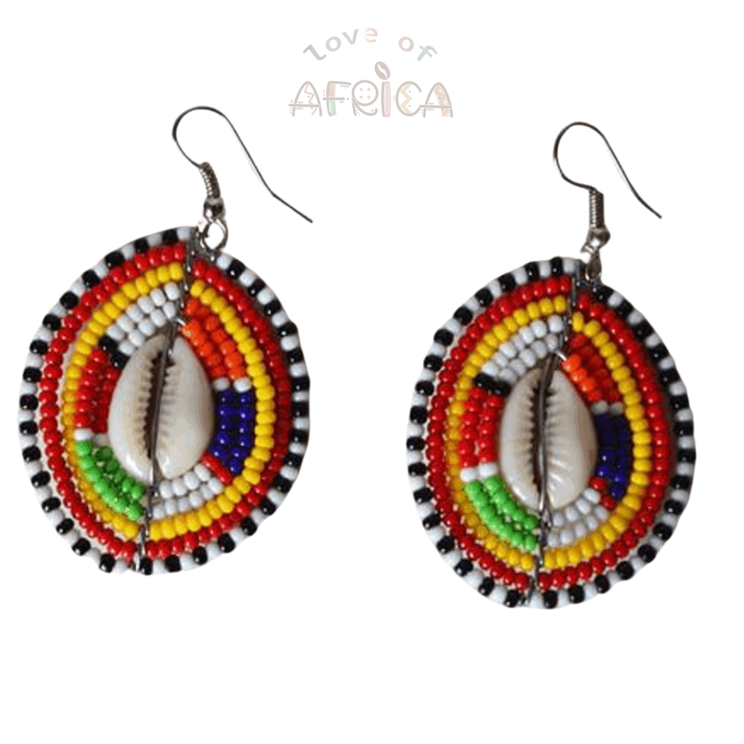 Masai Beaded Earrings with Shell