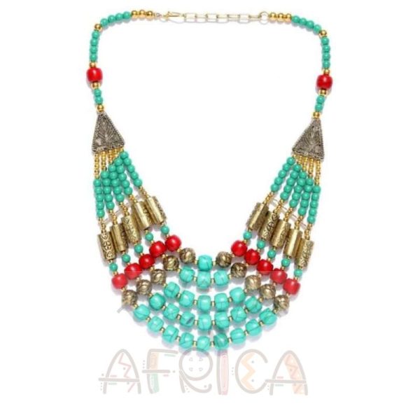 Beaded Choker Necklace — Crafted with Vibrant Multi-Colored Beads