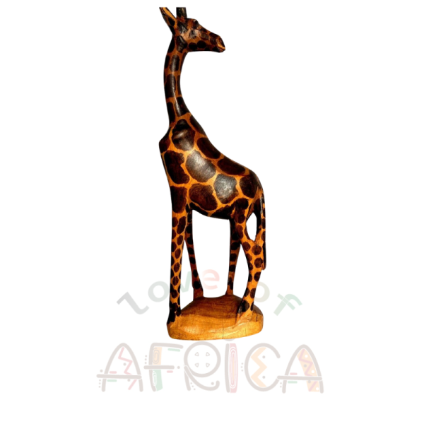 Mahogany Giraffe – 8" Carving (With Base or Free-Standing)