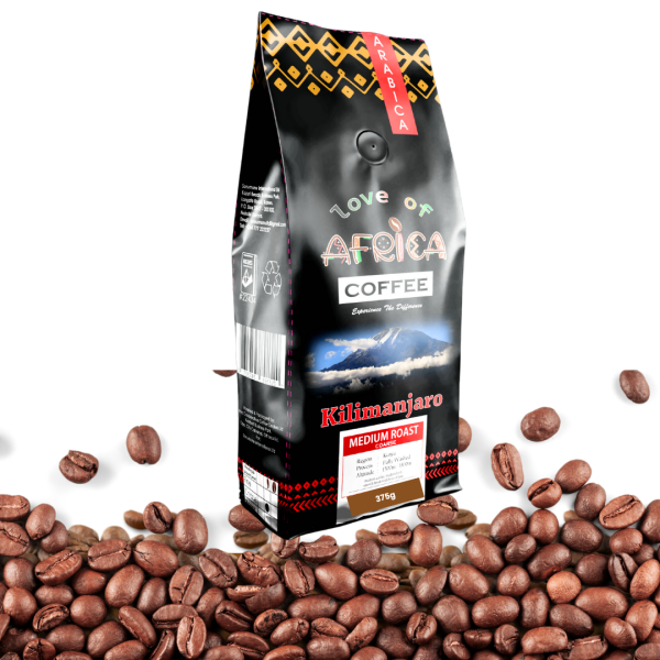 Kilimanjaro Peaberry 375g Medium Roast Coffee Beans – Premium Kenya Arabica, smooth, aromatic, and full-bodied.