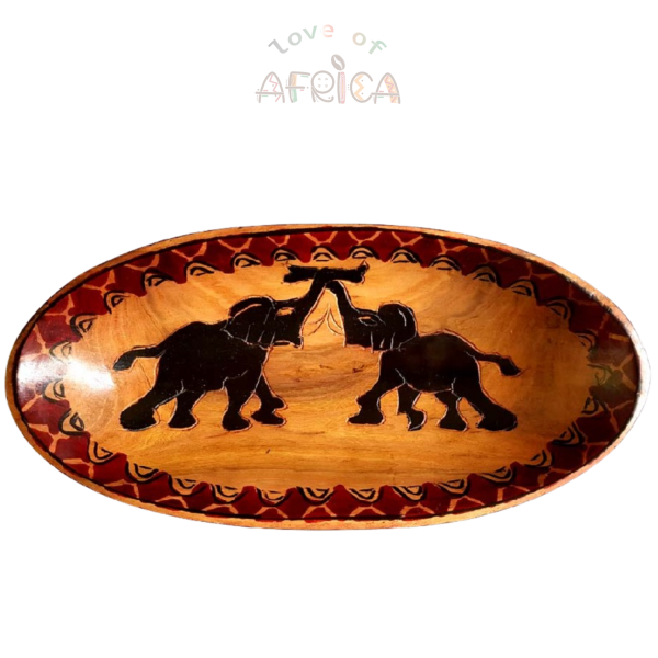 Mahogany Wood Oval Bowl – 8 Inch Size