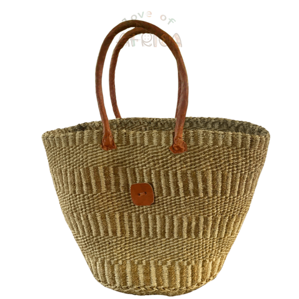 Kenyan sisal Kiando Bag with Leather Handle